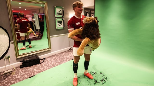 Pollock, 20, as the youngest member of the squad, must look after the mascot
