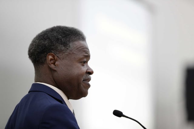 Contra Costa County Supervisor Federal Glover speaks during a community forum in 2018.