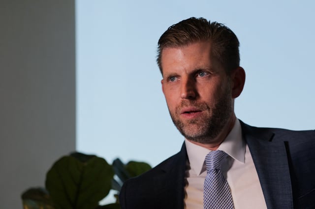 Eric Trump, Executive Vice President of the Trump Organization, and son of U.S. President Donald Trump, attends an interview with Reuters in Dubai, United Arab Emirates, April 29, 2025. REUTERS/Amr Alfiky/File Photo