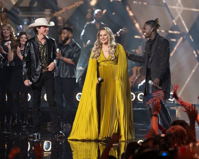 John Foster, Breanna Nix and Jamal Roberts during American Idol on May 18.