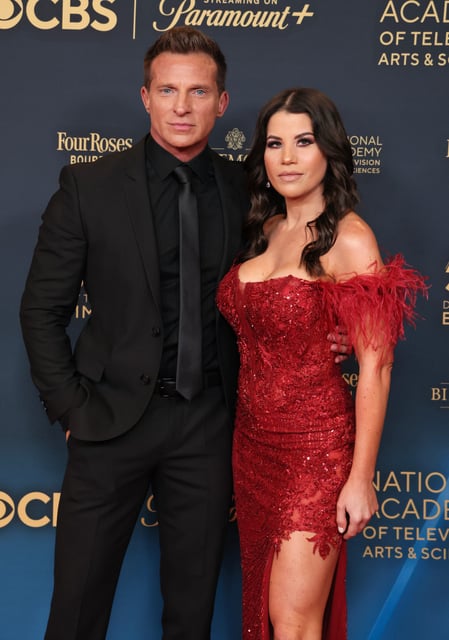 Steve Burton and Michelle Lundstrom attend the 51st annual Daytime Emmys Awards on June 7, 2024 in Los Angeles.