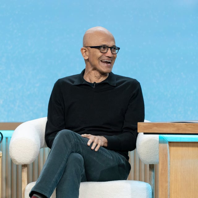 microsoft ceo CEO Satya Nadella at company's 50th anniversary