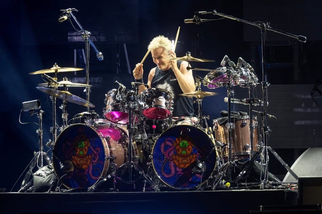 Drummer Josh Freese (pictured performing with the Foo Fighters at BMO Stadium in Los Angeles on Friday, Aug. 9, 2024) has been dismissed from the rock band. (Photo by Drew A. Kelley, Orange County Register)