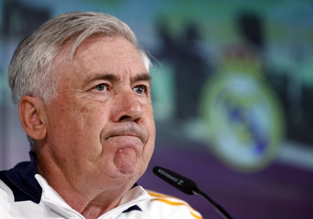 Soccer Football - Real Madrid coach Carlo Ancelotti Press Conference - Ciudad Real Madrid, Valdebebas, Madrid, Spain - May 13, 2025 Real Madrid coach Carlo Ancelotti during a press conference REUTERS/Susana Vera/File Photo
