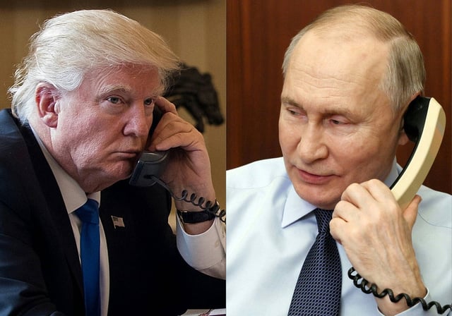 Donald Trump le 28 janvier 2017 et Vladimir Poutine le 27 décembre 2023.