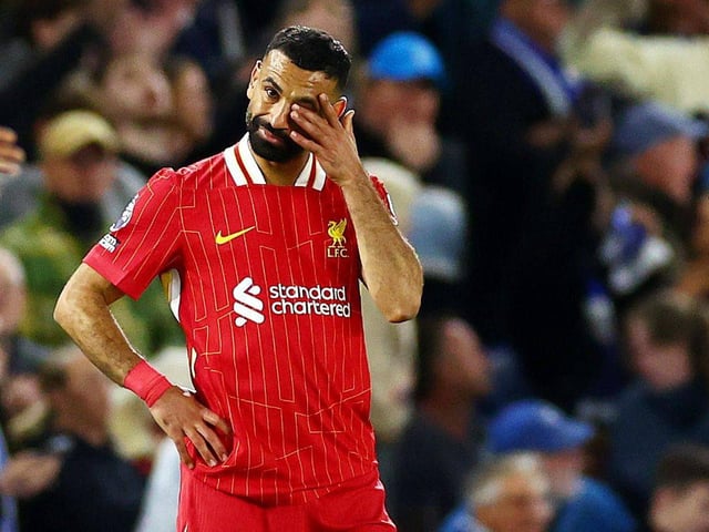 Liverpools Mohammed Salah guckt niedergeschlagen