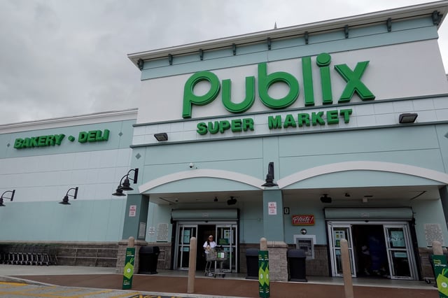 The entrance to a Publix Super Market on July 30, 2024 in Miami, Florida.