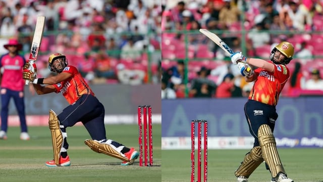 Shashank Singh and Nehal Wadhera in action during RR vs PBKS clash | Image: ANI
