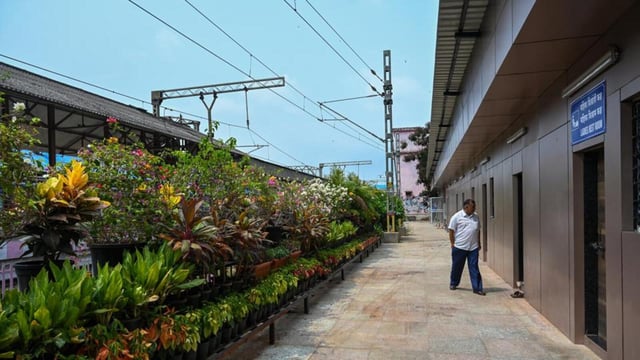 A view of the newly redeveloped Matunga railway station (Raju Shinde/HT Photo)