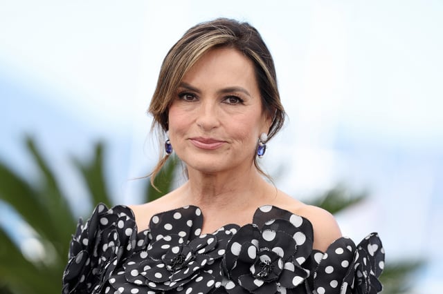 Mariska Hargitay poses during the “My Mom Jayne: A Film By Mariska Hargitay” photocall at the 78th annual Cannes Film Festival at Palais des Festivals on May 18, 2025 in Cannes, France. 