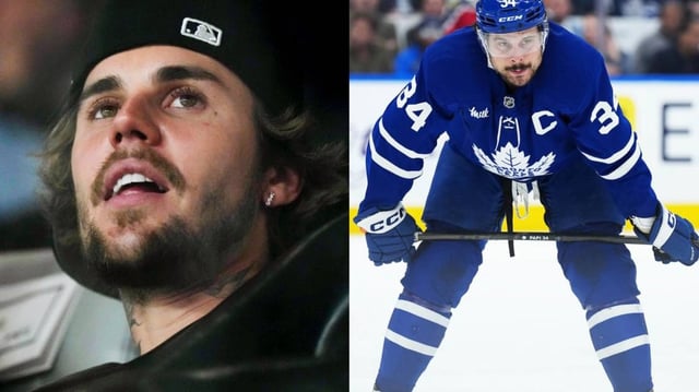 Justin Bieber and Toronto Maple Leafs captain Auston Matthews.
