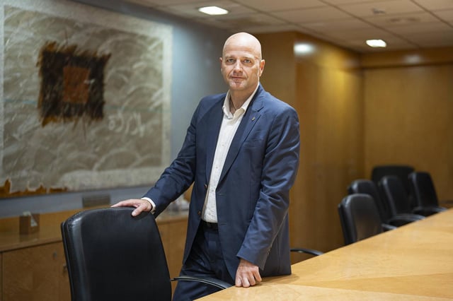 Xavier Vilajoana, presidente de Construmat en su oficina en Barcelona
