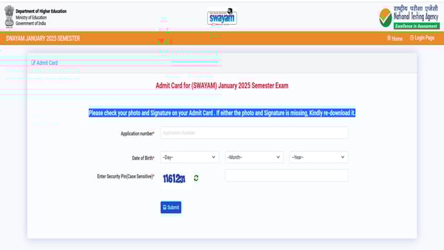 SWAYAM January Admit Card 2025 released, download link here 