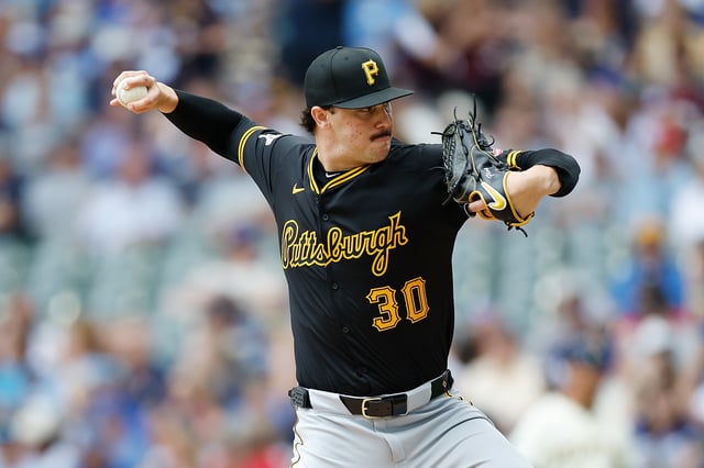 MILWAUKEE, WISCONSIN - JULY 11: Paul Skenes #30 of the Pittsburgh Pirates throws a pitch in the first inning amb at American Family Field on July 11, 2024 in Milwaukee, Wisconsin.