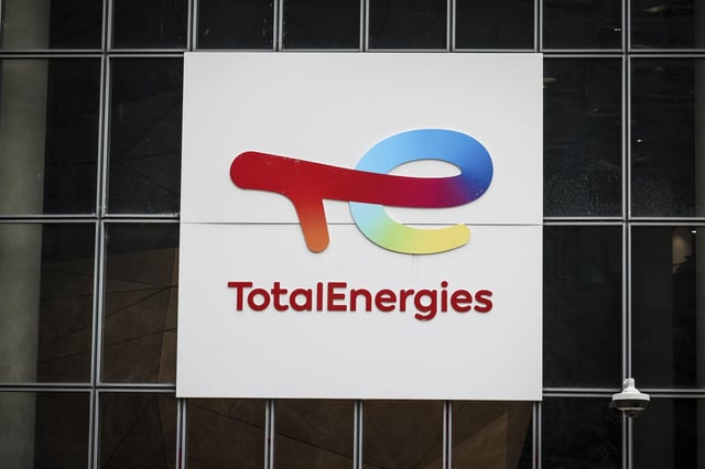 View of the French oil giant company TotalEnergies headquarters, Friday, March 21, 2025 in La Defense business district outside Paris. (AP Photo/Thomas Padilla)