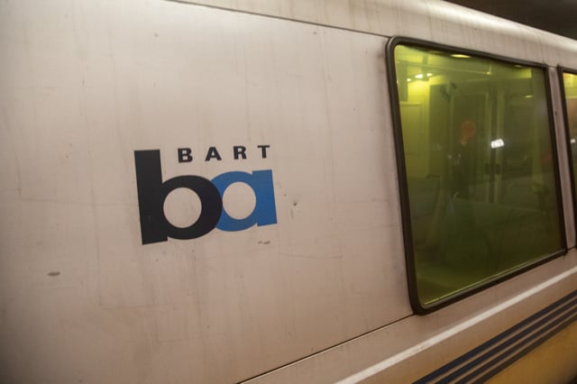 A BART train waits for passengers in San Francisco, Calif., on Feb. 15, 2022. Service was halted on the Berryessa line due to a station closure on May 20, 2025.