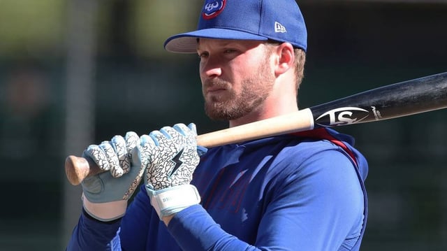 Apr 30, 2025; Pittsburgh, Pennsylvania, USA;  Chicago Cubs left fielder Ian Happ (8) at the batting cage before the game against the Pittsburgh Pirates at PNC Park. Mandatory Credit: Charles LeClaire-Imagn Images