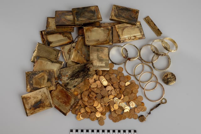 A stash of 598 gold coins and other items worth at least $360,000 was found in the northeastern Czech Republic, but its origin is unclear.