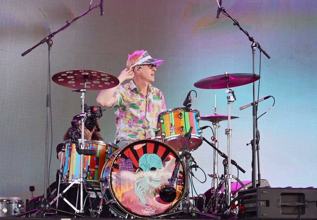 Josh Freese performs with 100 Gecs on the Sahara stage during the 2022 Coachella Valley Music And Arts Festival. The former drummer for Foo Fighters humorously revealed the possible reasons for his firing from the band in an Instagram post.