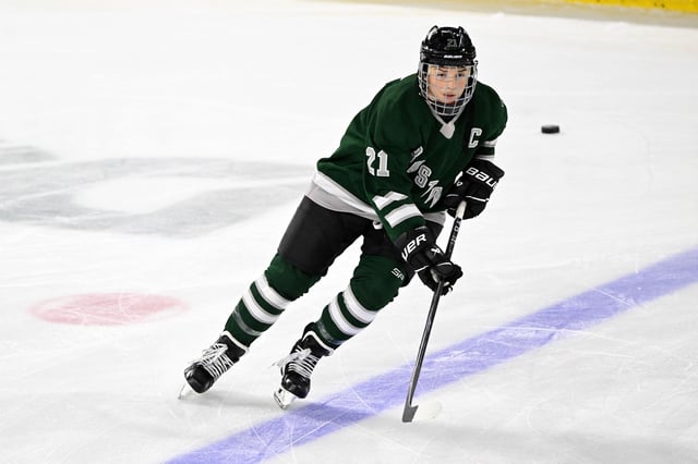 Jan 3, 2024; Lowell, MA, USA; Boston forward Hilary Knight (21) skates during warmups before a PWHL ice hockey game against Minnesota at Tsongas Center. Mandatory Credit: Brian Fluharty-USA TODAY Sports