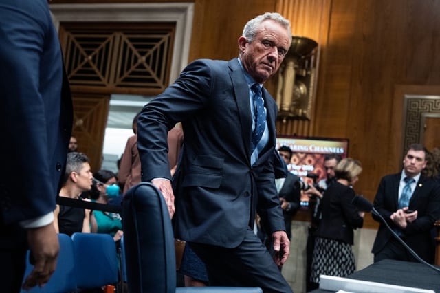 HHS Secretary Robert F. Kennedy, Jr., arrives to testify during the Senate Health, Education, Labor and Pensions Committee hearing titled "FY2026 Department of Health and Human Services Budget,” in Dirksen building on Wednesday, May 14, 2025.