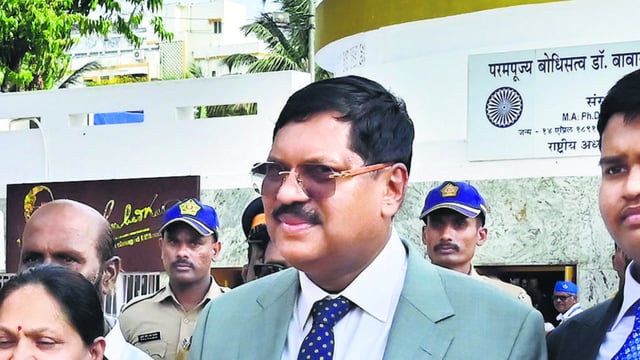 Mumbai, India - May 18, 2025:Chief Justice of India B R Gavai (3rd R) along with his family visited chaityabhoomi to pays his respect to Dr B Ambedkar at Dadar Chowpahatty, in Mumbai, India, on Sunday, May 18, 2025. (Photo by Anshuman Poyrekar/ Hindustan Times) (Hindustan Times)
