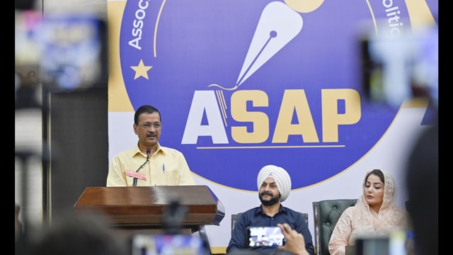 AAP national convener Arvind Kejriwal during the launch of the party's student wing, Association of Students for Alternative Politics, at Constitution Club in New Delhi on Tuesday. (RAJ K RAJ /HT PHOTO)