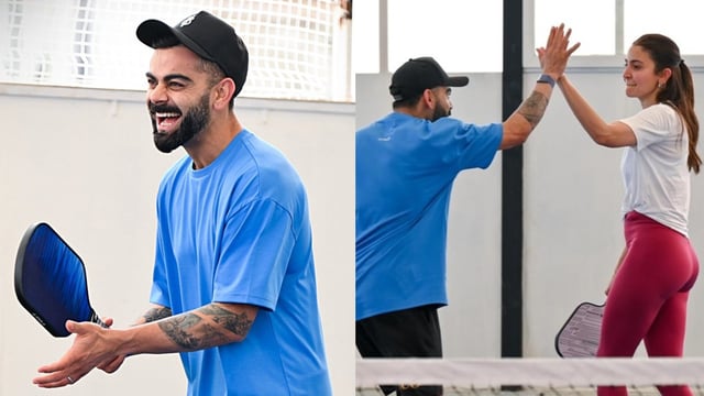 Photos of Virat Kohli playing alongside Anushka Sharma have gone viral