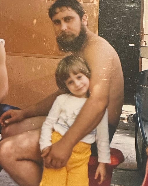 Jelena Dokic as a child with her father.