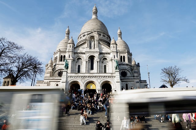 A view of the Sacre-Coeur Basilica at the Butte Montmartre in Paris, France, March 19, 2025. REUTERS/Abdul Saboor/File Photo