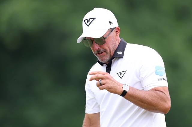 CHARLOTTE, NORTH CAROLINA - MAY 16: Phil Mickelson of the United States reacts after making a par on the fourth hole during the second round of the PGA Championship at Quail Hollow Country Club on May 16, 2025 in Charlotte, North Carolina. (Photo by Warren Little/Getty Images)