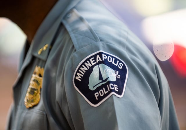 In this June 2020 photo shows a Minneapolis Police officer in uniform in Minneapolis, Minnesota.