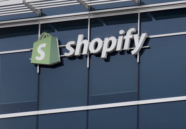 A sign is seen outside the Shopify headquarters in Ottawa, Tuesday September 1, 2020. THE CANADIAN PRESS/Adrian Wyld