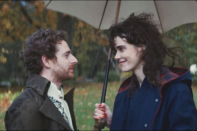 Co-workers Félix (Pablo Pauly, at left) and Agathe (Camille Rutherford) explore their feelings in “Jane Austen Wrecked My Life."