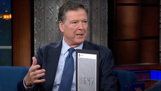 James Comey on "The Late Show with Stephen Colbert" (Photo Credit: CBS)