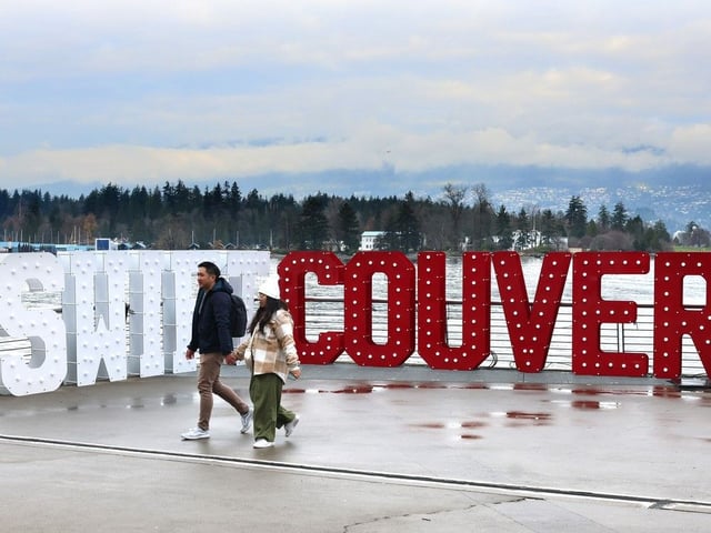 File photo of the Swiftcouver sign promoting the Taylor Swift concert in Vancouver in December.