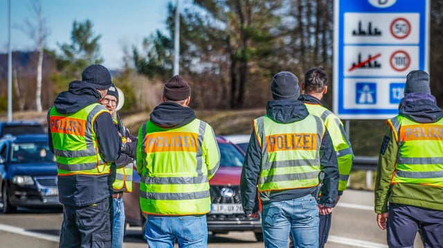 Grenzkontrollen an einer deutschen Autobahn