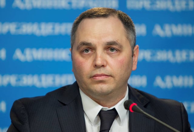 Andriy Portnov, alors chef adjoint de l'administration présidentielle de Viktor Ianoukovitch, lors d'une conférence de presse à Kyiv, le 31 octobre 2013. 