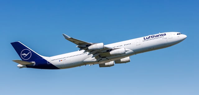 Ein Airbus A340 der Lufthansa (Symbolfoto)