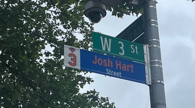 NYC co-named streets after Knicks players amid their playoff run. (Photo by Peter Sblendorio)