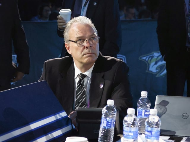 General manager Kevin Cheveldayoff of the Winnipeg Jets during the 2024 Upper Deck NHL Draft at Sphere on June 29, 2024 in Las Vegas, Nevada.