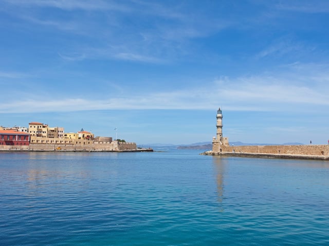 Alter Hafen in der Stadt Chania auf Kreta.