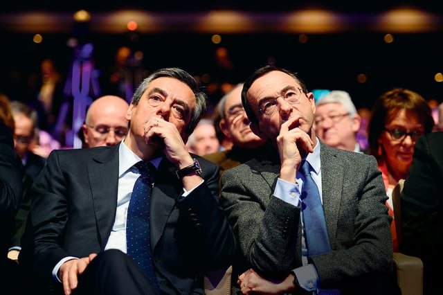 Bruno Retailleau, bras droit de François Fillon, pendant la campagne présidentielle de 2017.