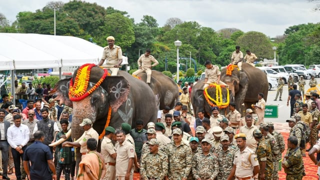Kumki elephants are handed over to AP govt by Karnataka. 
