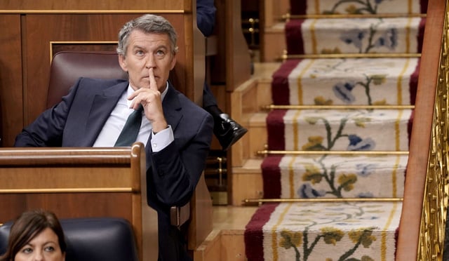 Alberto Núñez Feijóo, el miércoles 21 de mayo, en el control al Gobierno en el Congreso.