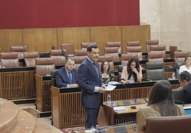 Moreno, con la bancada socialista vacía al fondo