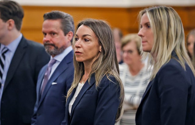 Karen Read and her defense team watch jurors leave the courtroom.
The Karen Read trial is paused while Judge Beverly Cannone talks with each juror individually after an issue was brought to her attention on Wednesday May 21, 2025.
Pool Photo Greg Derr/The Patriot Ledger
