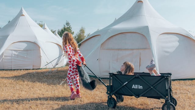 Yurtel operated outside Glastonbury’s borders but offered hospitality tickets to the festival