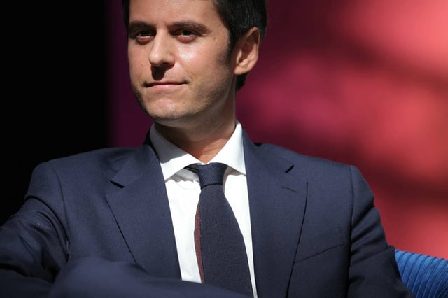 Gabriel Attal lors d'un meeting de Renaissance, à Saint-Denis, le 6 avril 2025. 