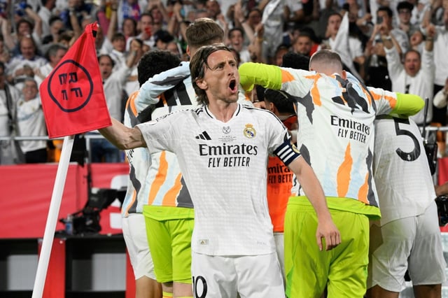 Luka Modric lors de la finale de la Coupe du Roi contre Barcelone, le 26 avril 2025 à Séville